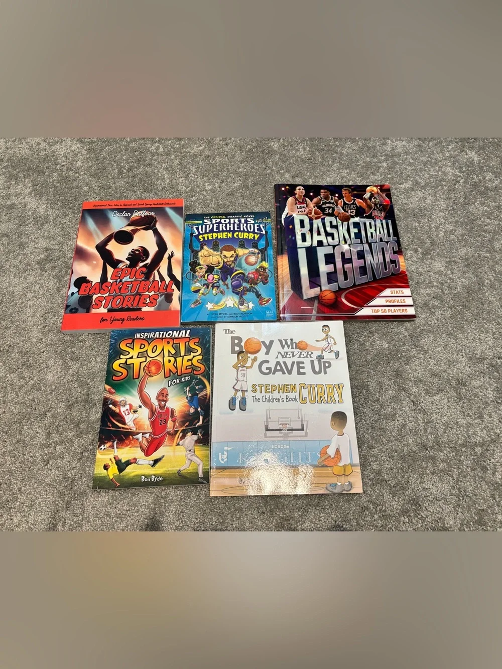 Assorted Soccer & basketball Story Books - Messi, Steph Curry